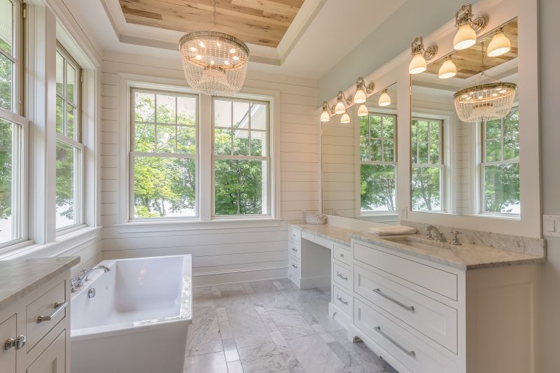 Bright Bathroom with Large Windows