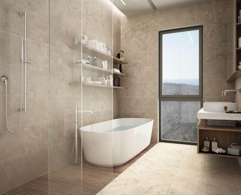 Spa-Inspired Bathroom with Natural Stone